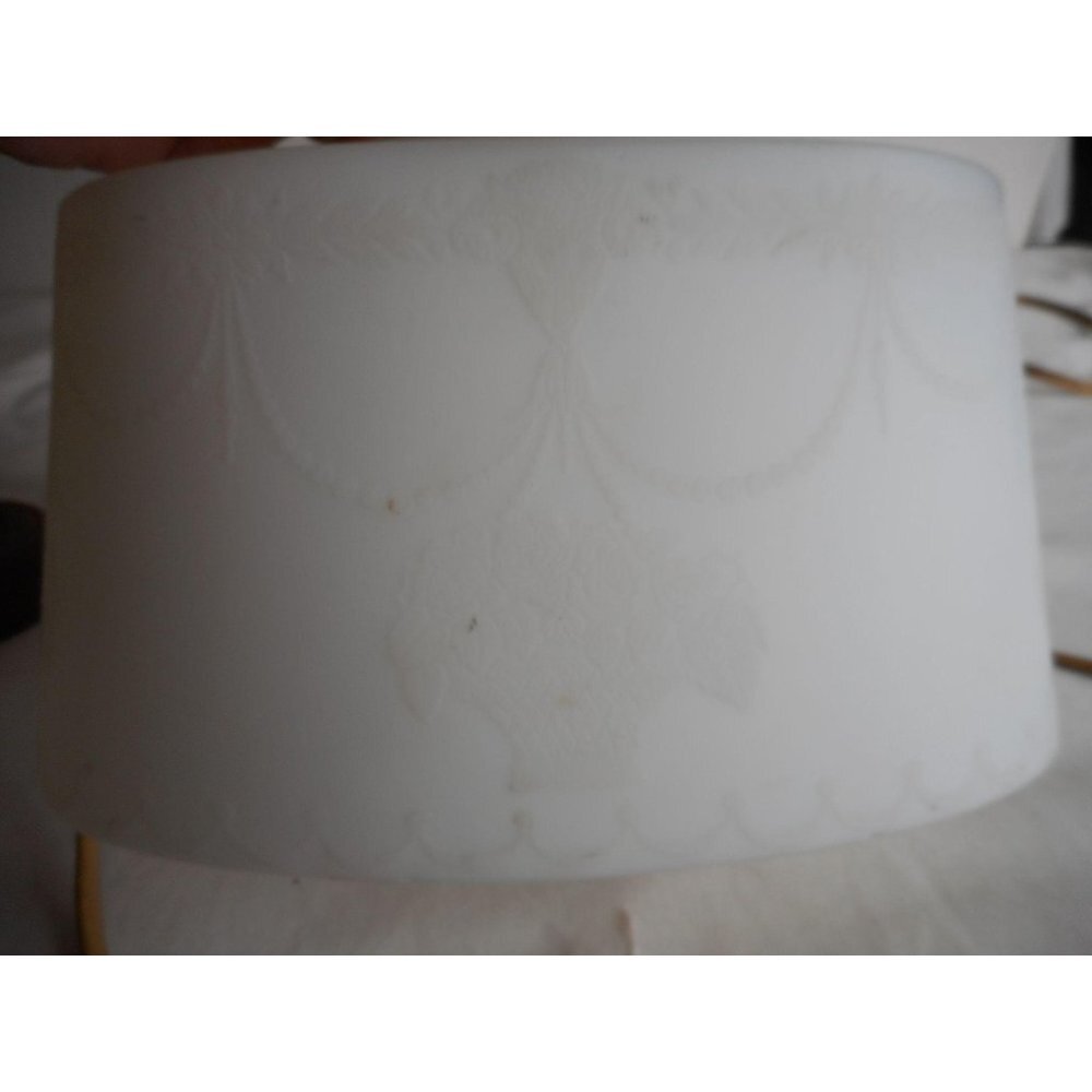 Antique Red Boudoir Desk lamp Metal Floral Basket - Picture 3 of 13